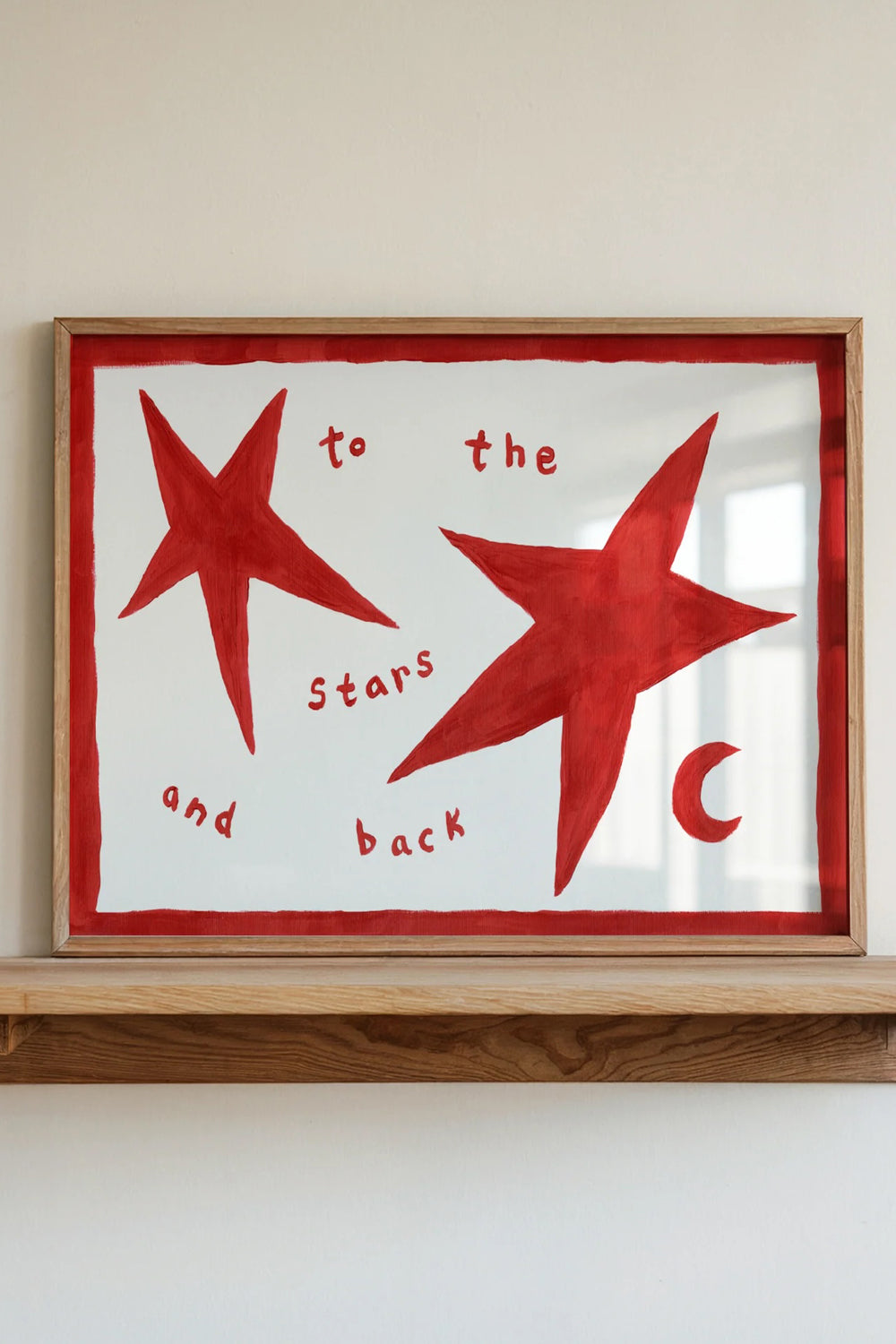 Lune Club To The Stars and Back A4 Poster in Red
