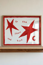 Lune Club To The Stars and Back A4 Poster in Red