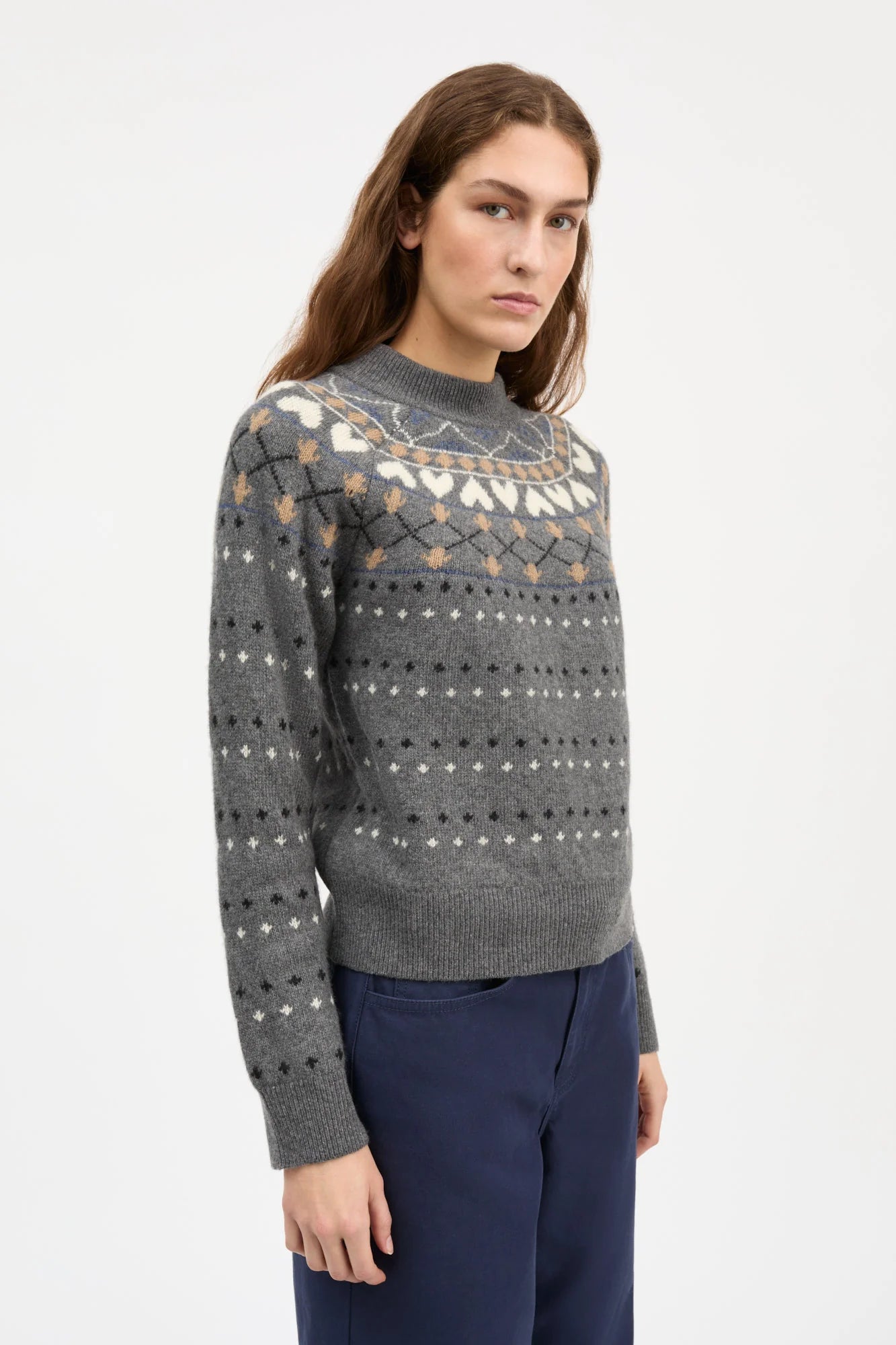 Skall Studio Misty Jumper in Grey Jacquard