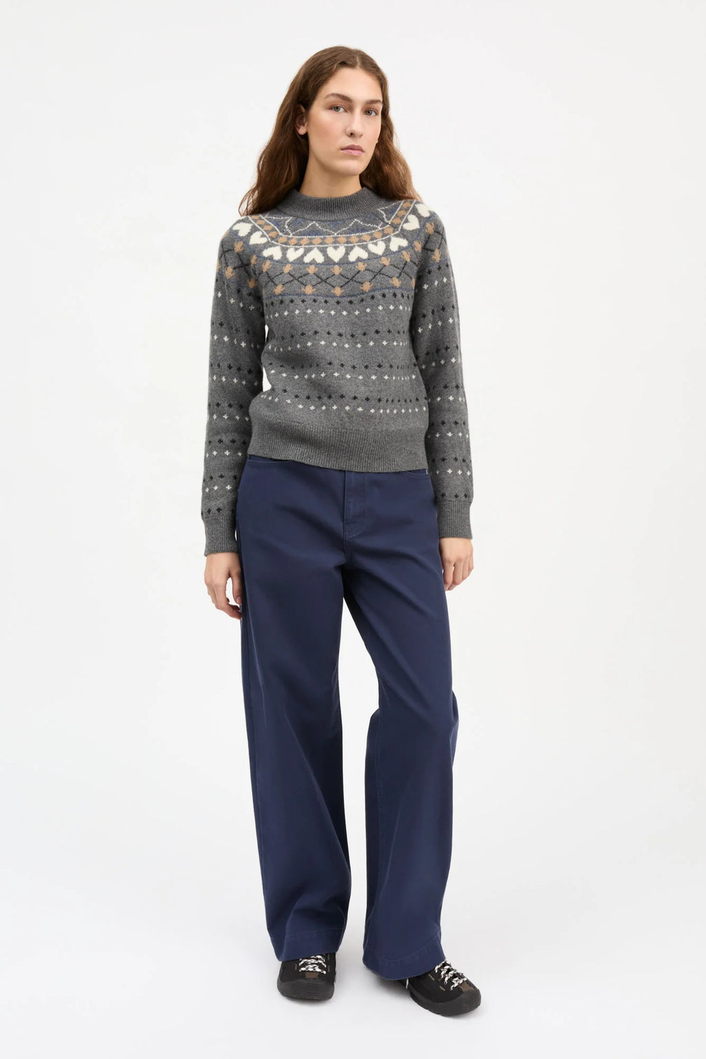 Skall Studio Misty Jumper in Grey Jacquard