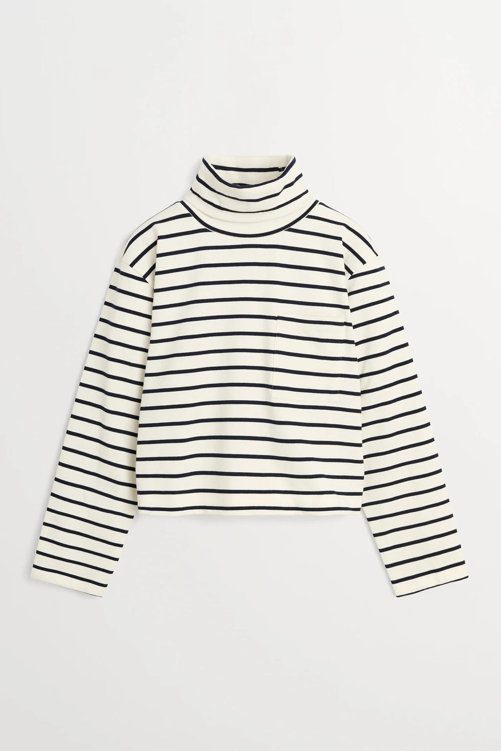 Skall Nessa T Neck Blouse in Ecru/Navy Stripe