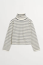 Skall Nessa T Neck Blouse in Ecru/Navy Stripe