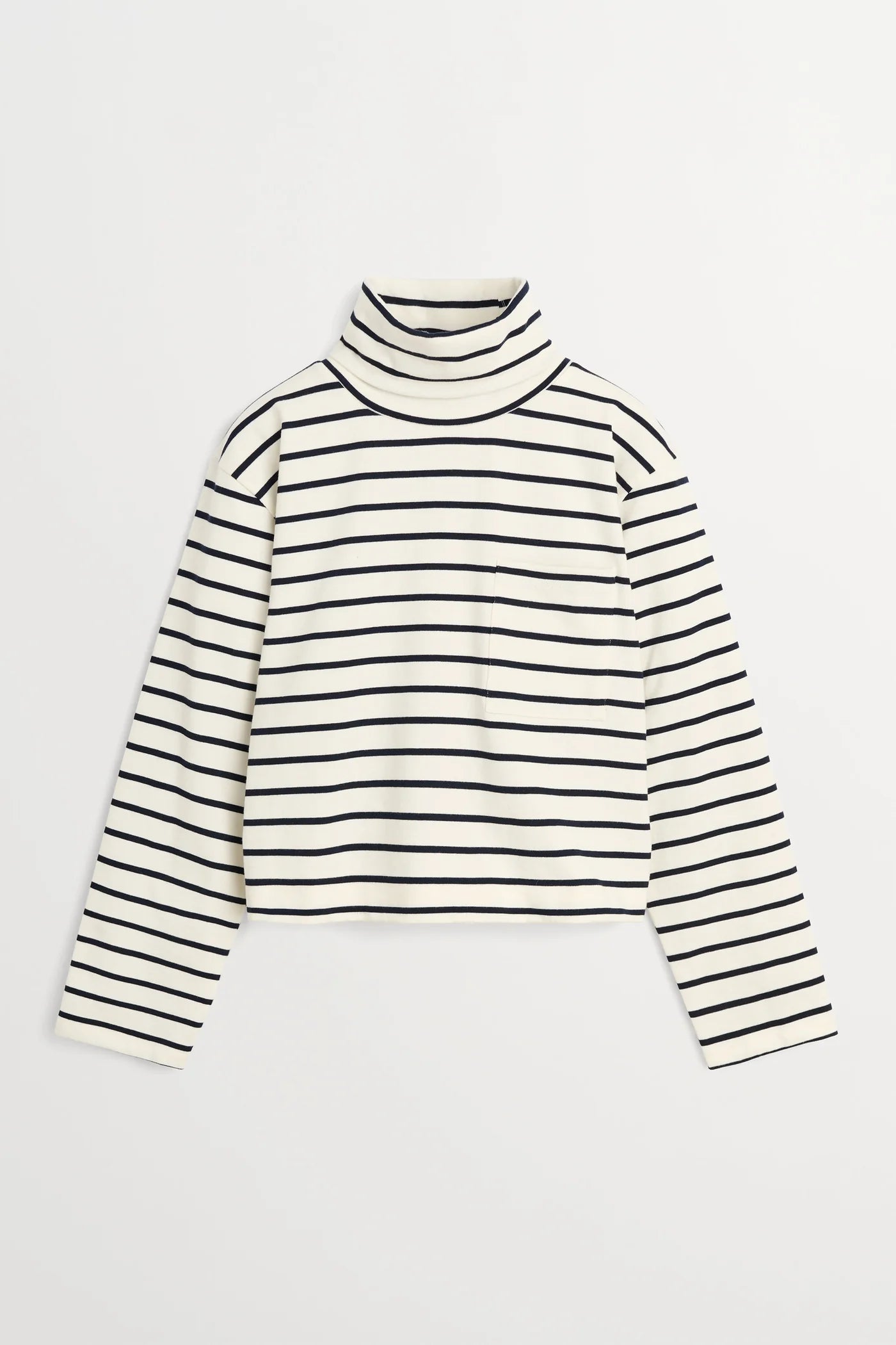 Skall Nessa T Neck Blouse in Ecru/Navy Stripe