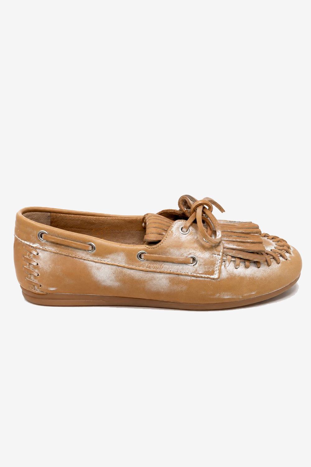 PAVEMENT Magda Loafers in Sand/White Leather