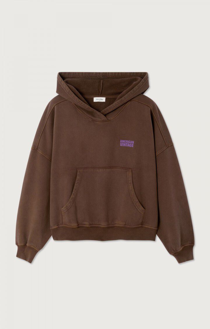 American Vintage Plizzy Hooded Sweatshirt in Vintage Chestnut