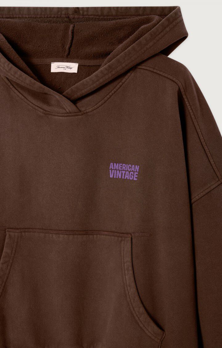 American Vintage Plizzy Hooded Sweatshirt in Vintage Chestnut