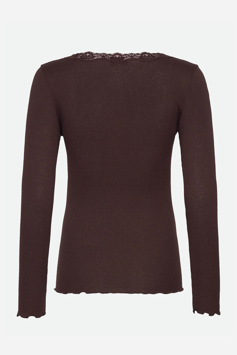 Rosemunde Babette Silk Long Sleeve U-Neck T-Shirt in Mole