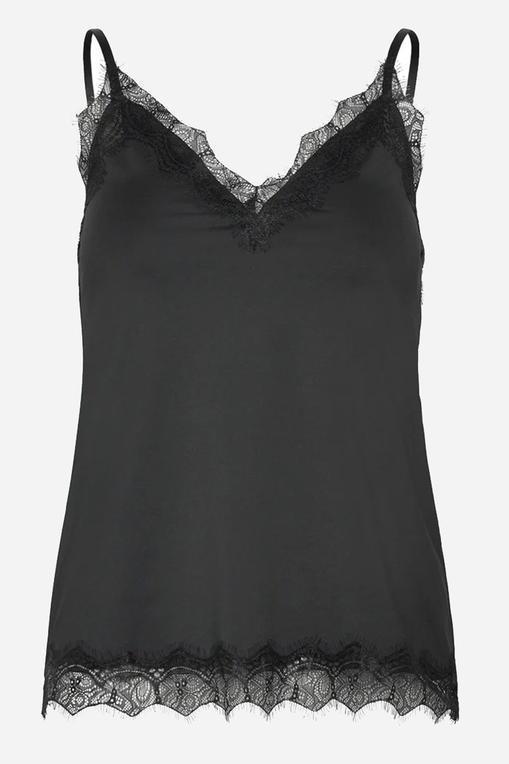 Rosemunde Bridget Lace Strap Top in Black