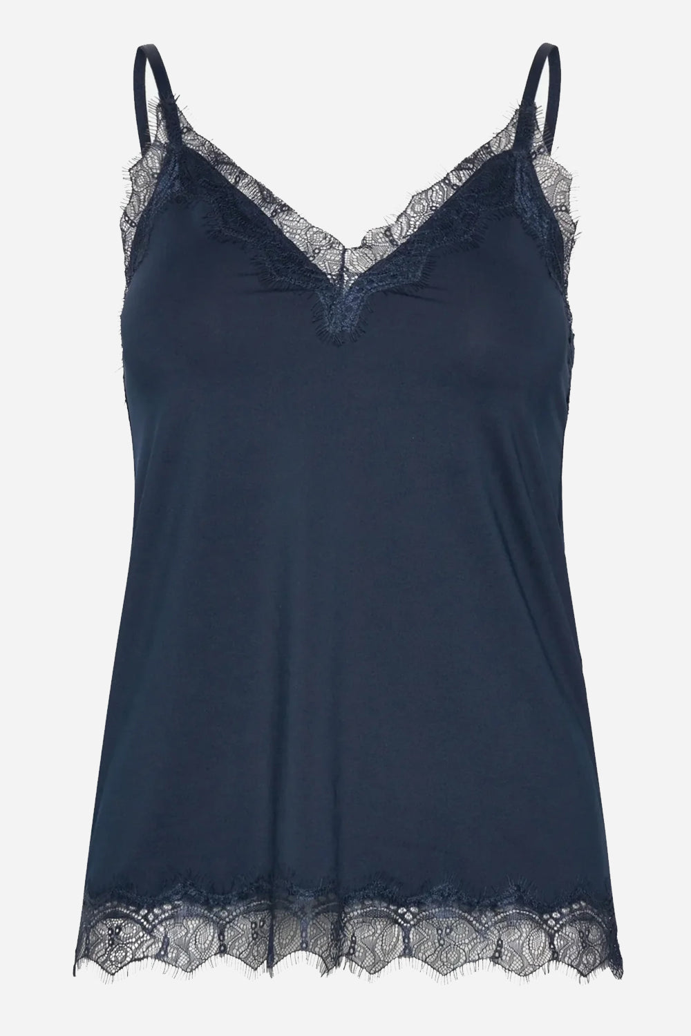Rosemunde Bridget Lace Strap Top in Navy