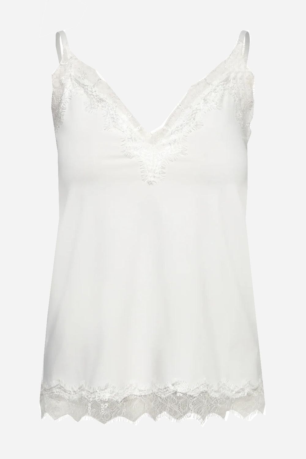 Rosemunde Bridget Lace Strap Top in New White