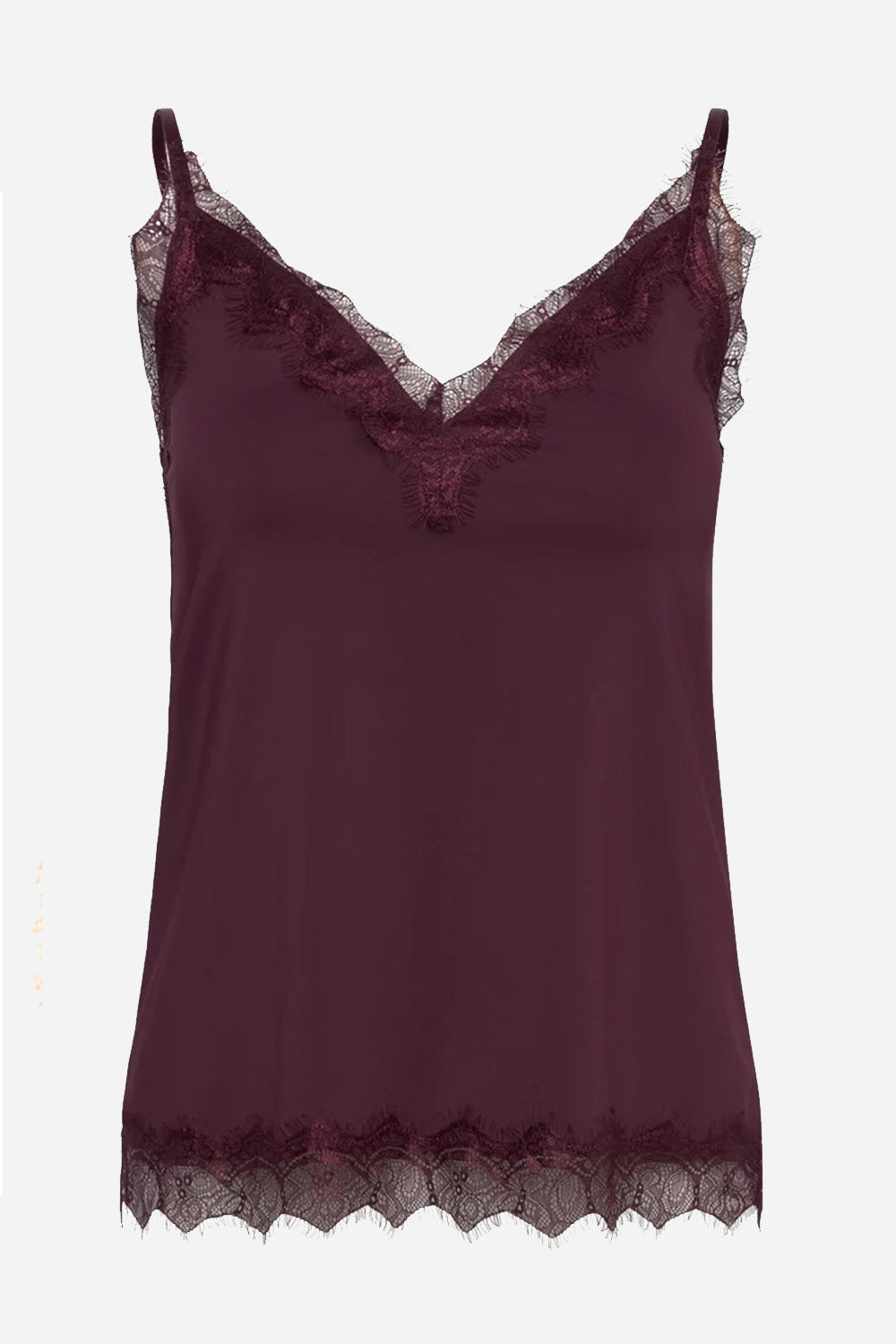 Rosemunde Bridget Lace Strap Top in Windsor Wine