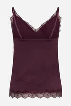 Rosemunde Bridget Lace Strap Top in Windsor Wine