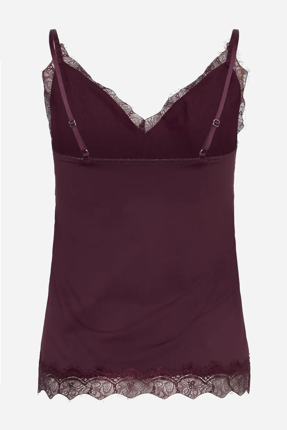 Rosemunde Bridget Lace Strap Top in Windsor Wine
