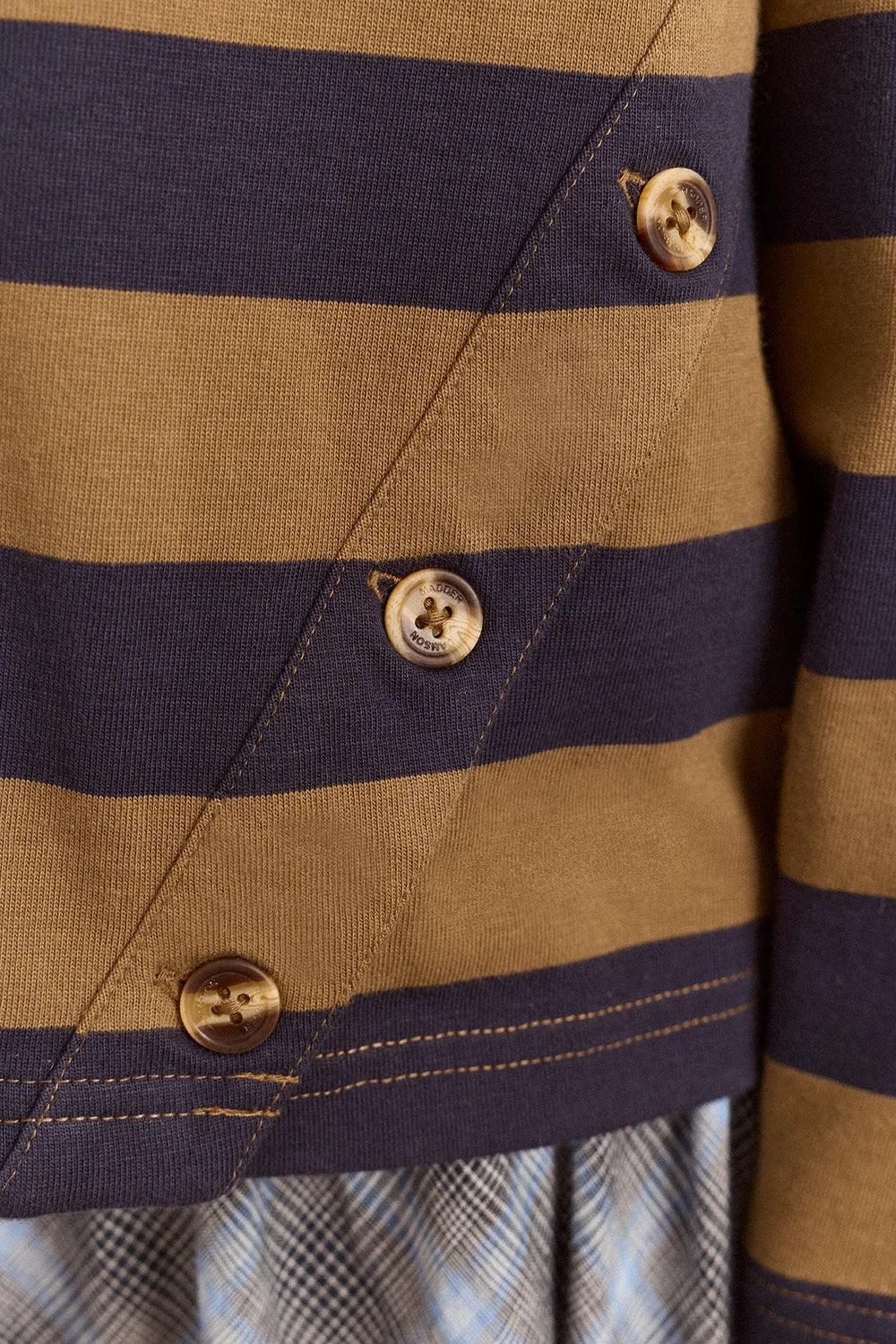 Damson Madder Scottie Long Sleeve Tee in Olive Stripe