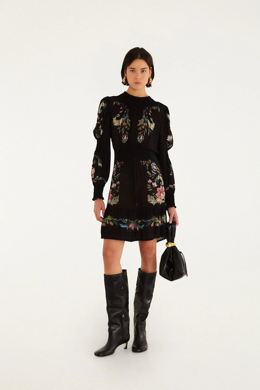 Farm Rio Natalia Black Minidress