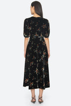 Sea NY Leda Velvet Puff Sleeve Dress in Black