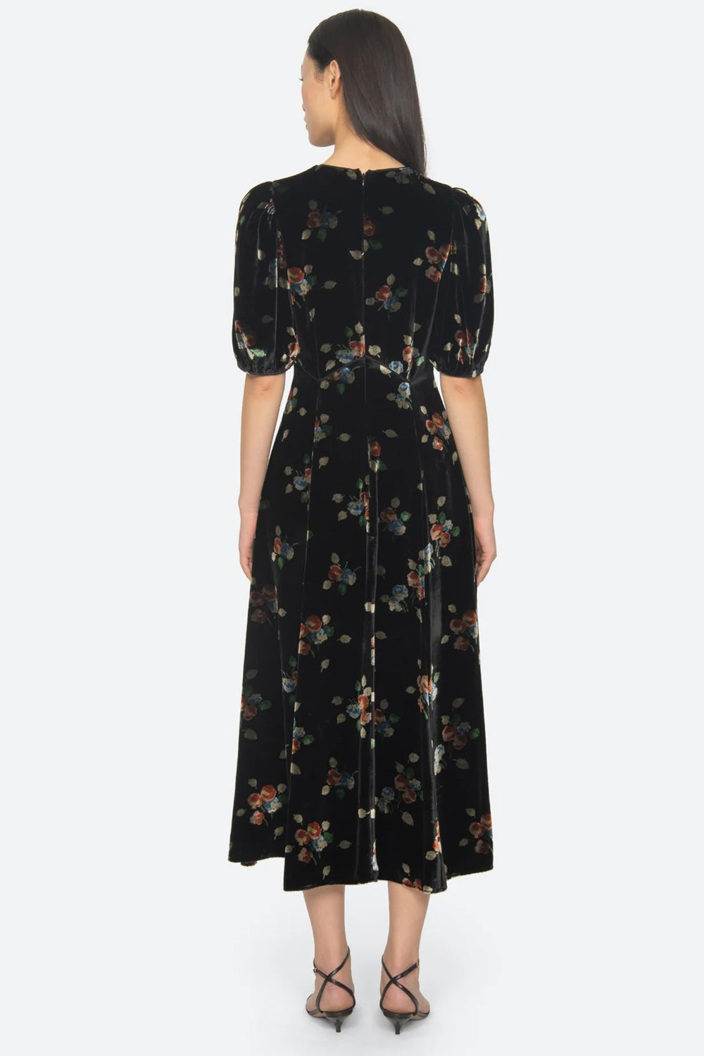 Sea NY Leda Velvet Puff Sleeve Dress in Black
