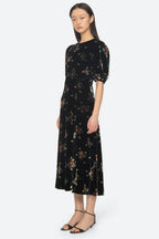 Sea NY Leda Velvet Puff Sleeve Dress in Black
