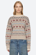Sea NY Preston Knit Crew Neck Sweater in Cream