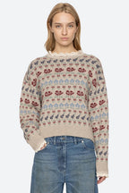 Sea NY Preston Knit Crew Neck Sweater in Cream
