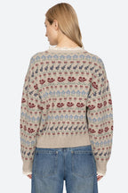 Sea NY Preston Knit Crew Neck Sweater in Cream