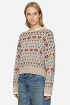 Sea NY Preston Knit Crew Neck Sweater in Cream