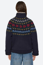 Sea NY Preston Knit Sherpa Lined Jacket in Navy