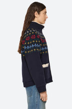 Sea NY Preston Knit Sherpa Lined Jacket in Navy