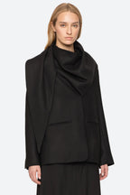 Sea NY Remi Tropical Scarf Blazer in Black