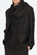 Sea NY Remi Tropical Scarf Blazer in Black