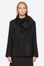 Sea NY Remi Tropical Scarf Blazer in Black