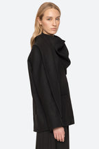 Sea NY Remi Tropical Scarf Blazer in Black