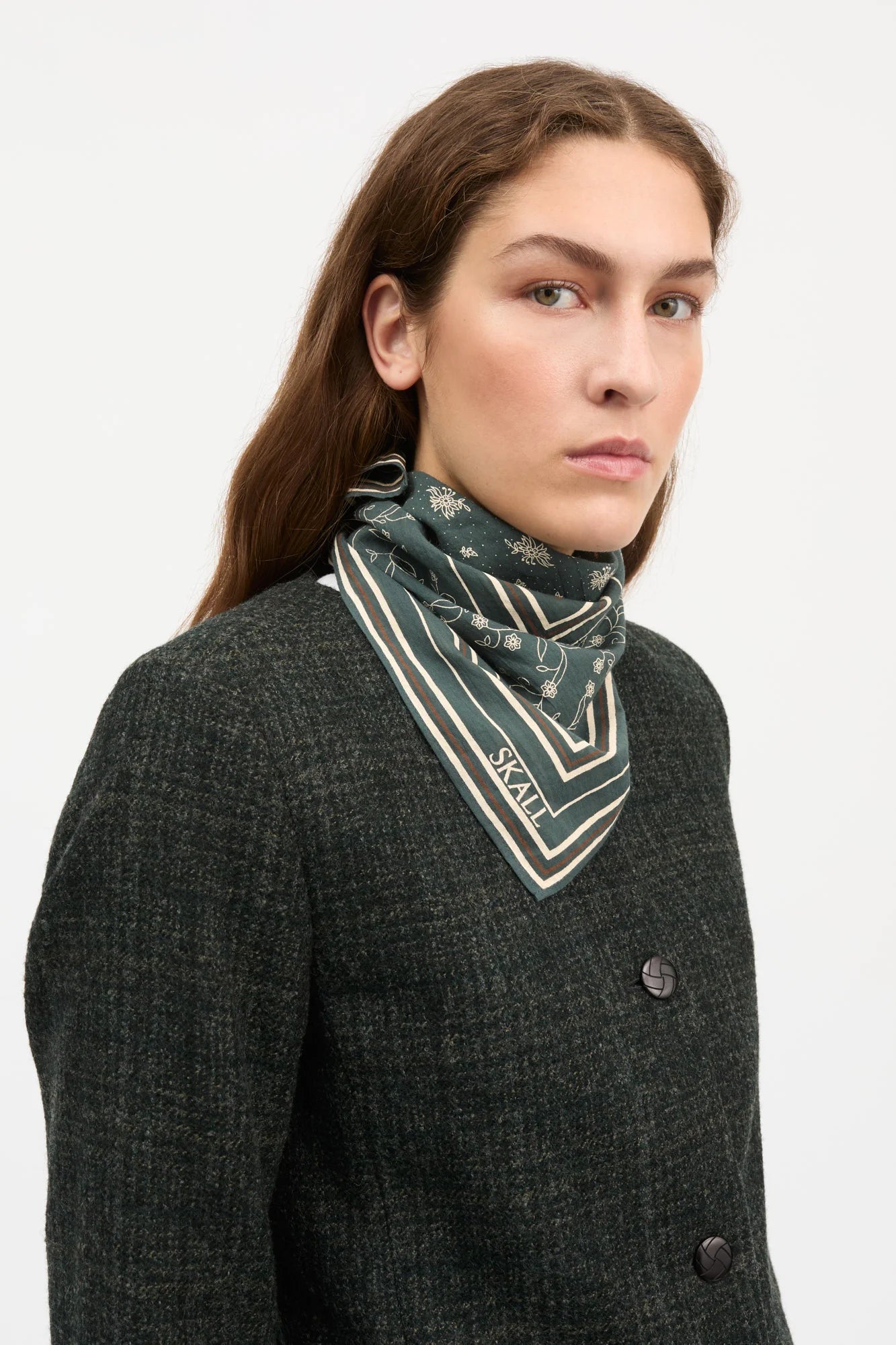 Skall Classic Scarf in Dark Green/Brown