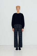 The Tiny Big Sister Buttoned Merino Wool Cardigan in Navy