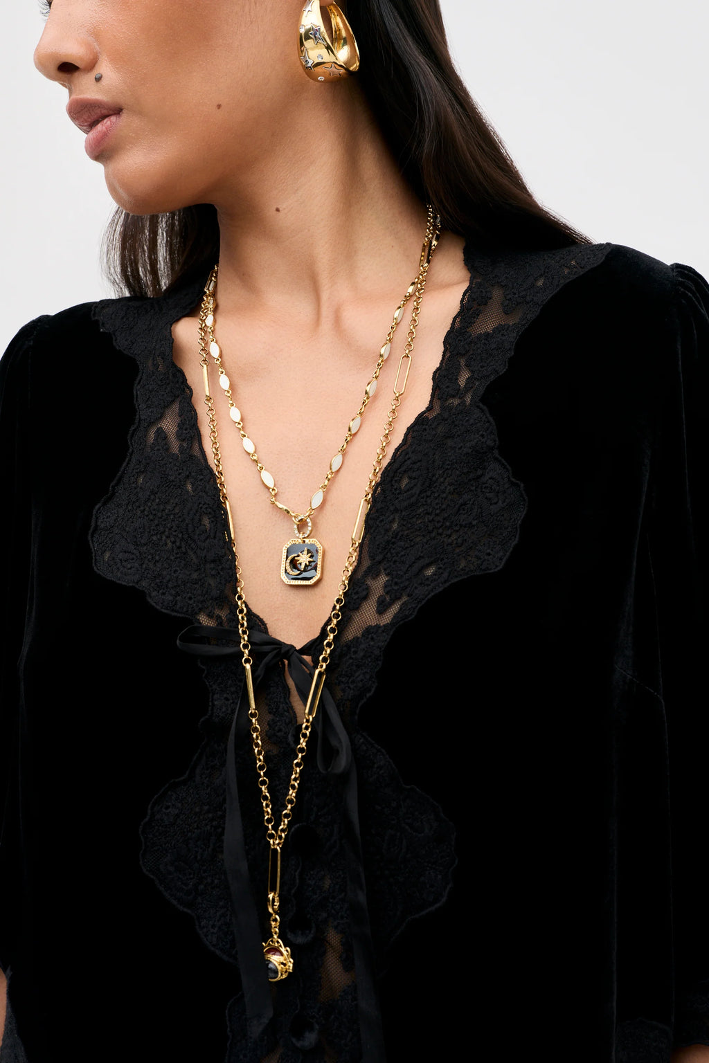 RIXO Ursula Silk-Velvet Top in Black