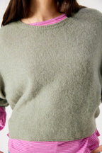 American Vintage Vitow Jumper in Kaki Multi Melange