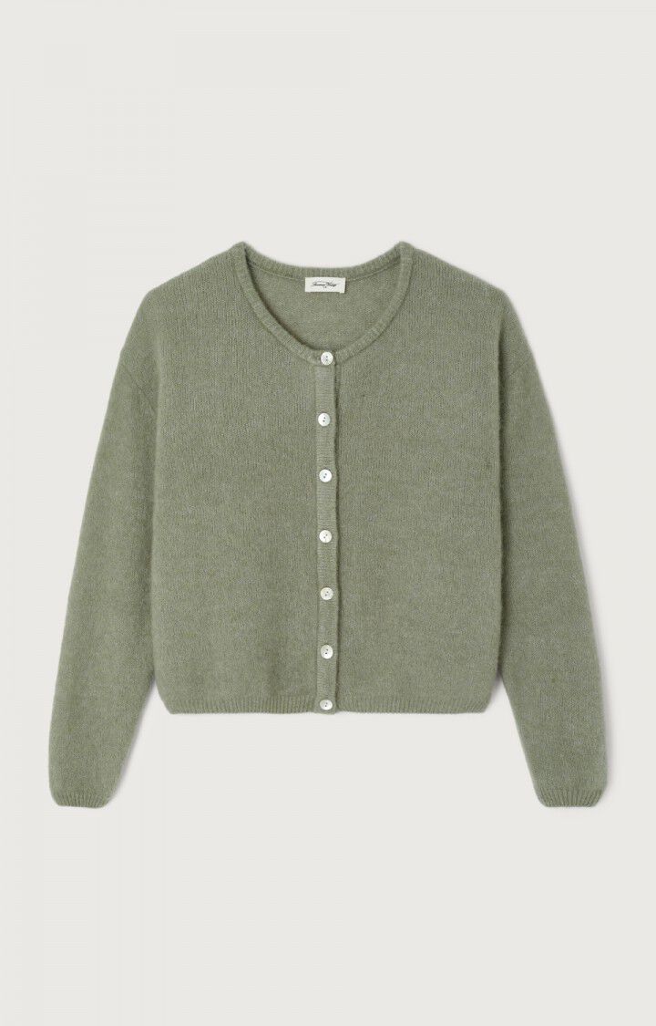 American Vintage Vitow Cardigan in Kaki Multi Melange