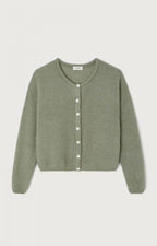 American Vintage Vitow Cardigan in Kaki Multi Melange
