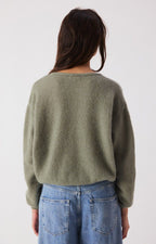 American Vintage Vitow Cardigan in Kaki Multi Melange