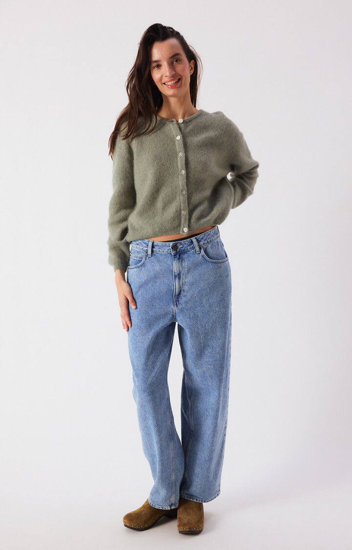 American Vintage Vitow Cardigan in Kaki Multi Melange