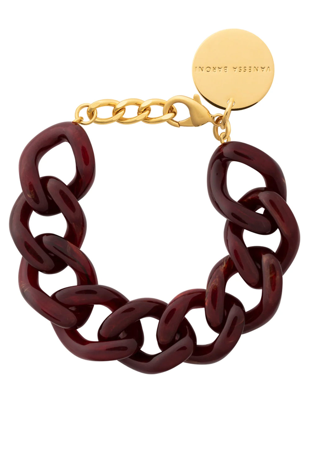 Vanessa Baroni Flat Chain Bracelet Bordeaux Marble