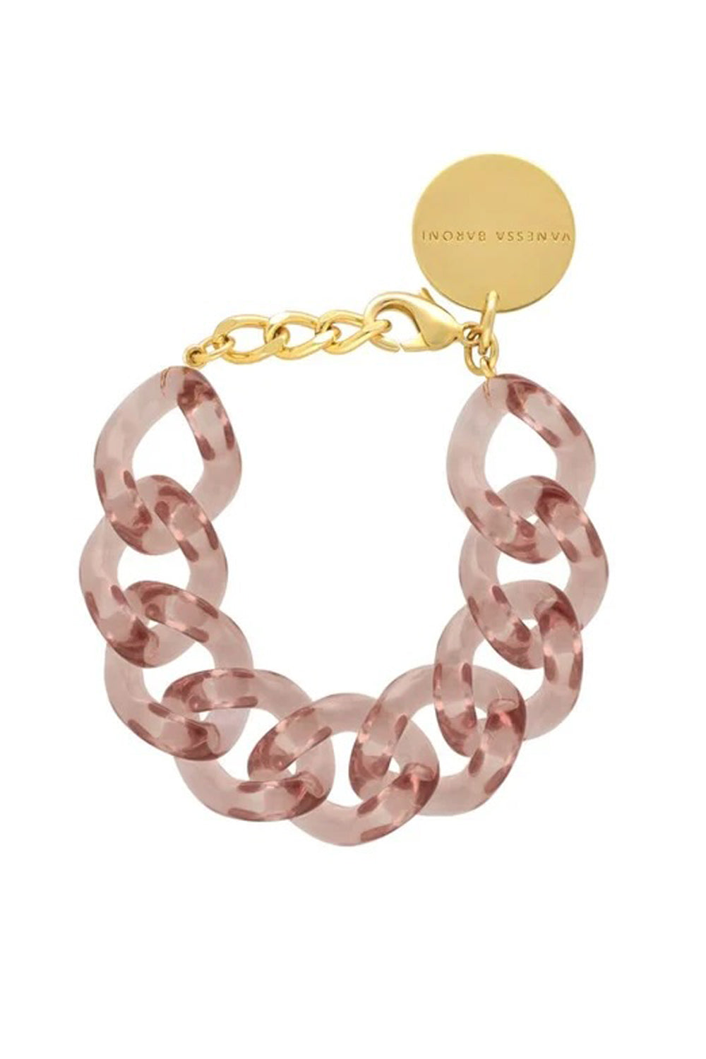 Vanessa Baroni Flat Chain Bracelet Clear Taupe