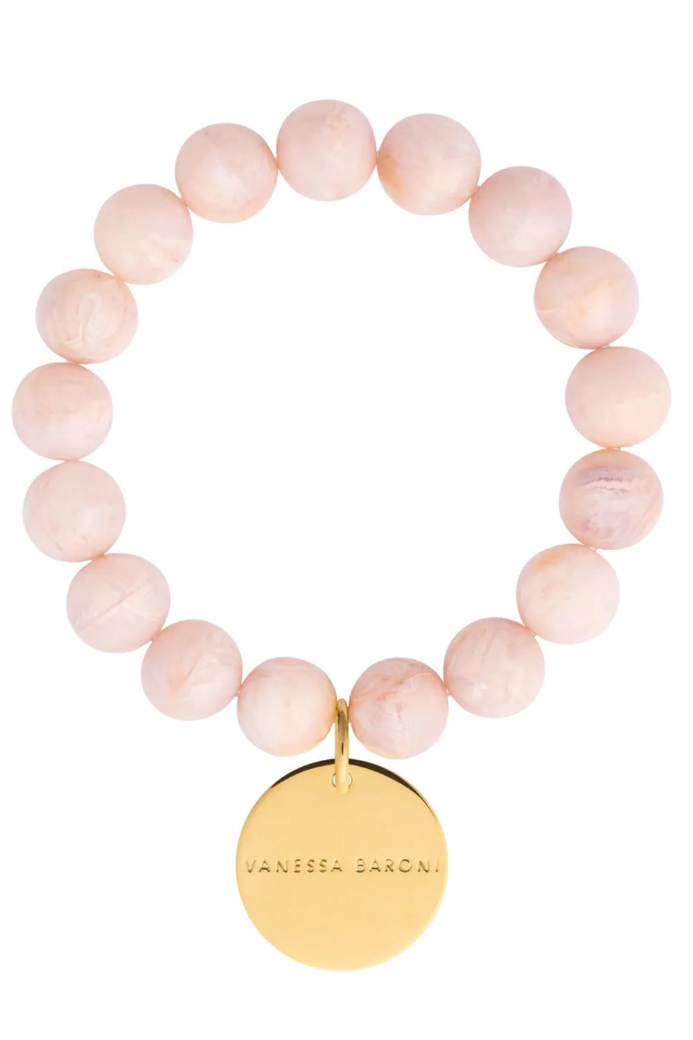 Vanessa Baroni Mini Beads Flex Bracelet Ivory Rose Marble