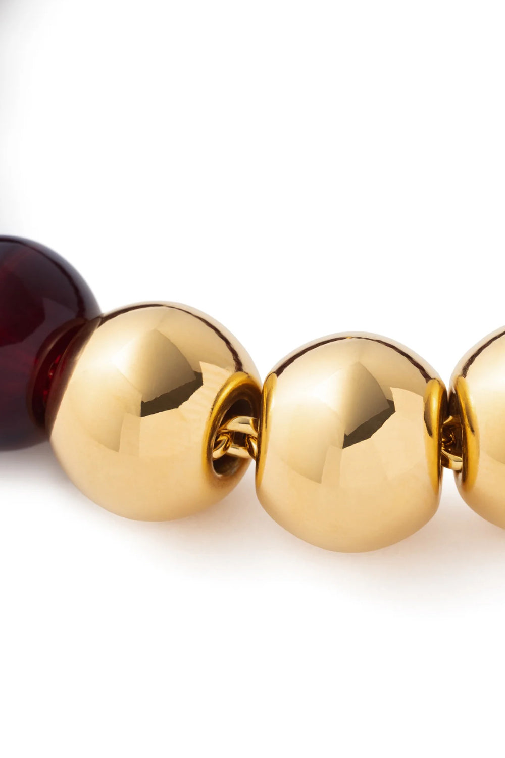 Vanessa Baroni Mini Beads Necklace With Gold Bordeaux Marble