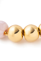 Vanessa Baroni Mini Beads Necklace With Gold Ivory Rose Marble