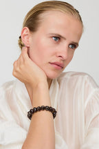 Vanessa Baroni Mini Stone Flex Bracelet Dark Brown Marble
