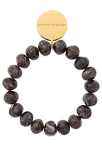 Vanessa Baroni Mini Stone Flex Bracelet Dark Brown Marble
