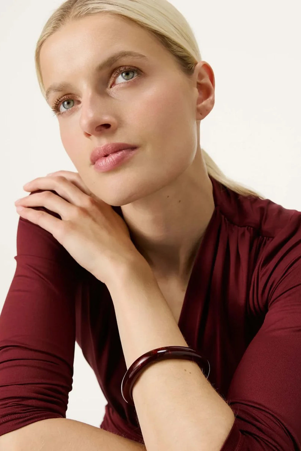 Vanessa Baroni Soft Edge Bangle Bordeaux Marble