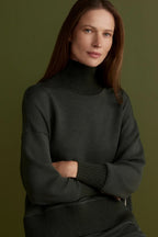 Varley Barker High Neck Sweatshirt in Olive Marl