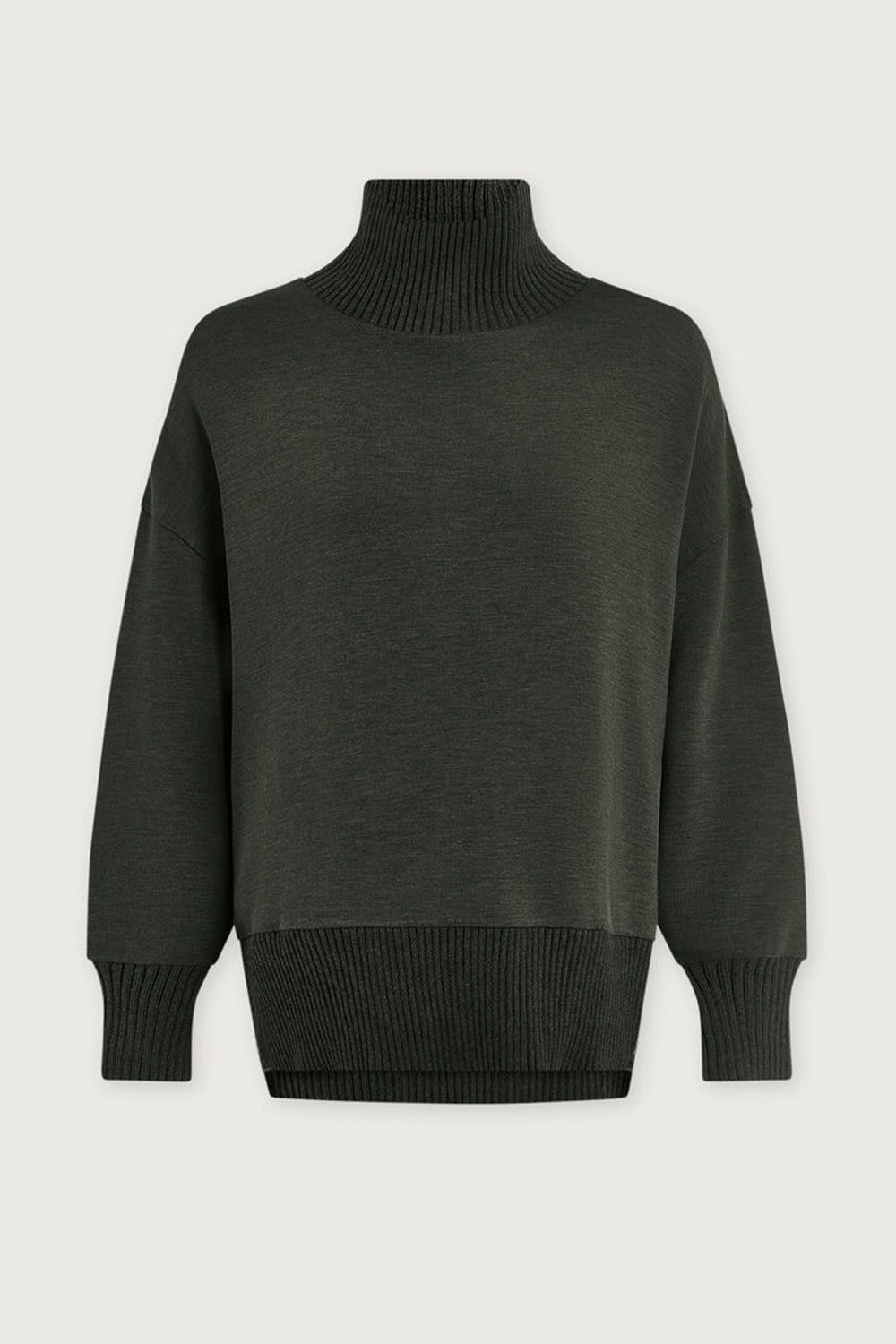 Varley Barker High Neck Sweatshirt in Olive Marl